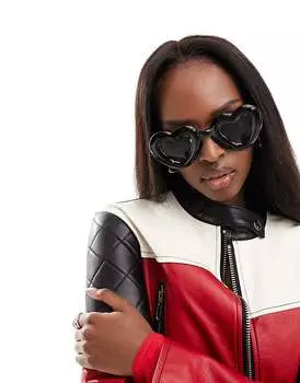 Черные солнцезащитные очки в форме сердца Jeepers Peepers