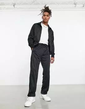 Черные спортивные брюки с монограммой adidas Originals Trefoil
