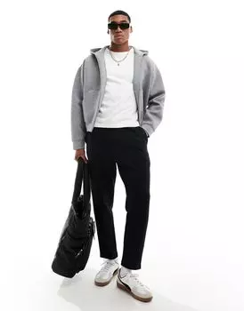 Черные спортивные брюки с зауженной молнией и манжетами ASOS DESIGN