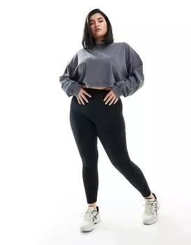 Черные спортивные легинсы с завышенной талией и завышенной талией ASOS 4505 Curve Icon