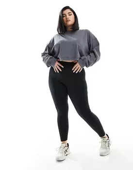 Черные спортивные легинсы с завышенной талией и завышенной талией ASOS 4505 Curve Icon