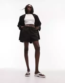 Черные спортивные шорты Topshop