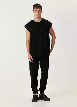 Черные спортивные штаны-джоггеры с логотипом и кулиской на талии Dolce&Gabbana