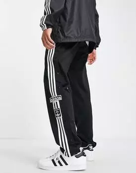 Черные спортивные штаны на кнопках adidas Originals adicolor classics