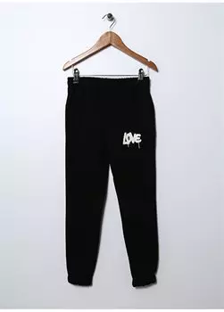 Черные спортивные штаны с эластичной резинкой для девочек PRG-301 Funky Rocks, черный