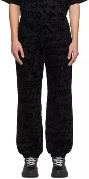 Черные спортивные штаны с граффити Versace Jeans Couture