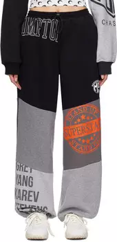 Черные спортивные штаны с графическим принтом из переработанного материала Marine Serre