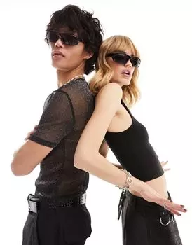 Черные спортивные солнцезащитные очки с запахом AJ Morgan