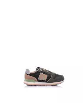 Черные спортивные туфли для девочки с фиолетовым задником Mustang, черный