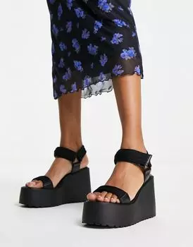 Черные спортивные туфли на массивной танкетке ASOS DESIGN Trina