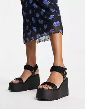 Черные спортивные туфли на массивной танкетке ASOS DESIGN Trina