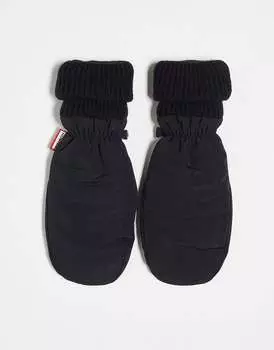 Черные стеганые перчатки с логотипом Hunter