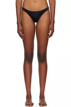 Черные стеганые стринги Luxe Fleur du Mal