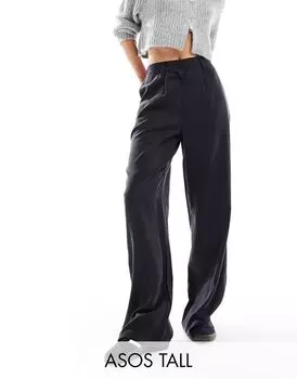 Черные стираные брюки ASOS DESIGN Tall Dad