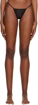 Черные стринги с вышивкой La Perla