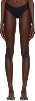 Черные стринги в полоску Shadow Wolford