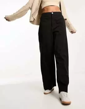 Черные структурированные брюки-бочонки ASOS