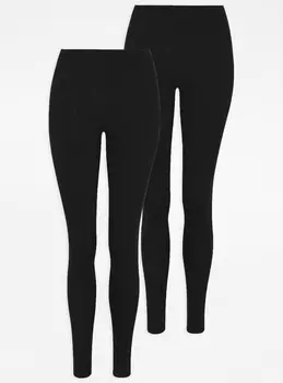 Черные супермягкие леггинсы из вискозы (2 пары) George., черный
