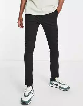 Черные супероблегающие брюки чинос ASOS DESIGN
