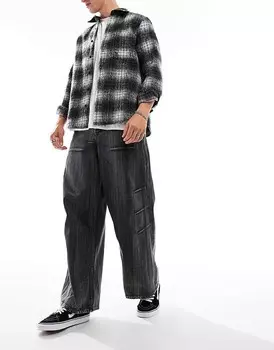 Черные суперширокие джинсы ASOS DESIGN