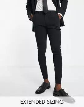 Черные суперузкие костюмные брюки ASOS DESIGN