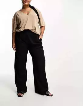 Черные свободные брюки для папы ASOS Curve - ЧЕРНЫЕ