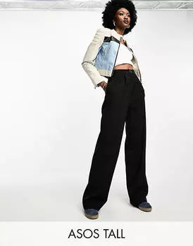 Черные свободные брюки для папы ASOS DESIGN Tall - ЧЕРНЫЕ