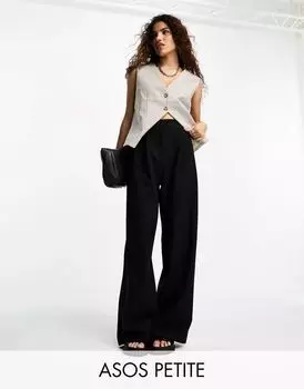 Черные свободные брюки для папы ASOS Petite