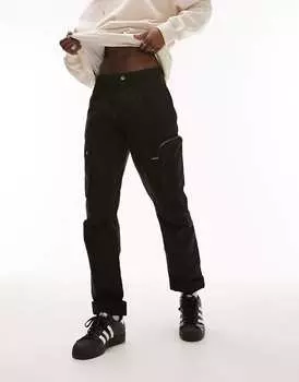 Черные свободные брюки карго Topman