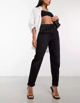 Черные свободные джинсы для мамы ASOS