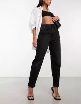 Черные свободные джинсы для мамы ASOS DESIGN