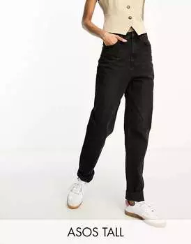 Черные свободные джинсы Mom ASOS DESIGN Tall