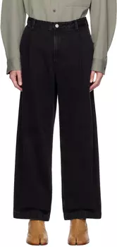 Черные свободные джинсы с одной заправкой Solid Homme