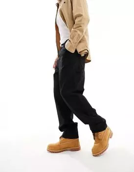 Черные свободные прямые брюки с одним коленом Carhartt WIP