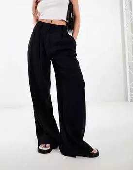 Черные свободные широкие брюки ASOS