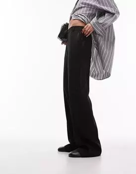 Черные свободные широкие брюки Topshop