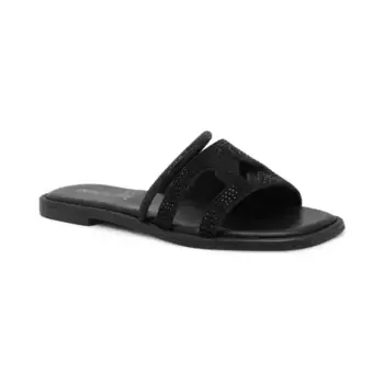 Черные тапочки из телячьей кожи Patrizia Pepe, черный