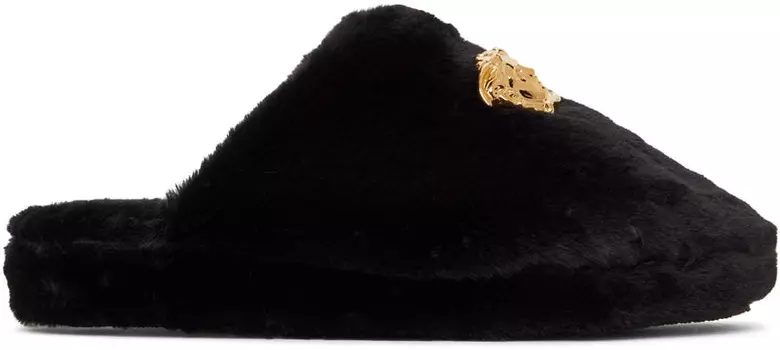 Черные тапочки 'La Medusa' Versace
