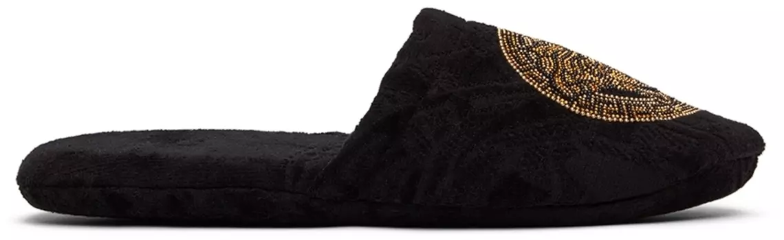 Черные тапочки Medusa Greca Versace