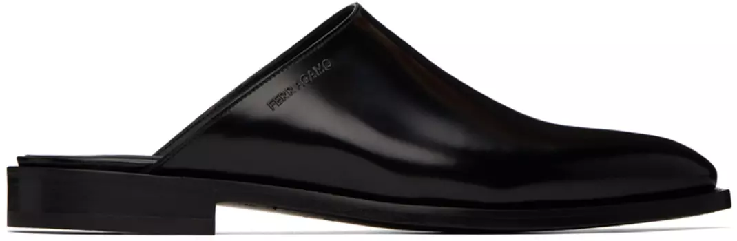 Черные тапочки с квадратным носком Ferragamo