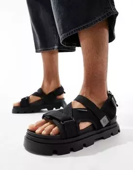 Черные технические сандалии с монограммой ASOS DESIGN