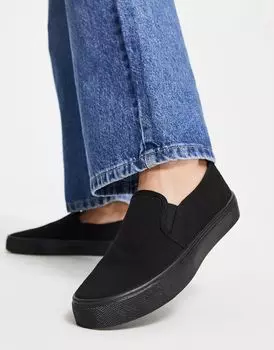 Черные тканевые лоферы ASOS Dotty