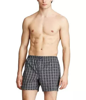 Черные тканые боксеры в клетку Polo Ralph Lauren Smith, черный