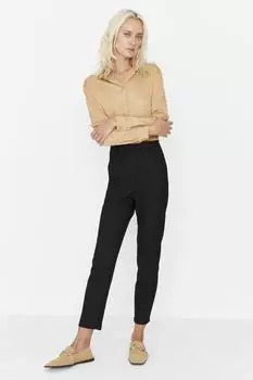 Черные тканые брюки сигаретного цвета Trendyol, черный