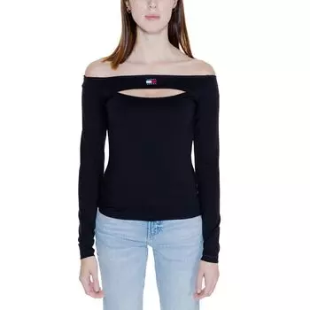 Черные топ и футболка из экологически чистой вискозы Tommy Jeans