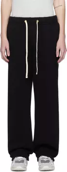 Черные тяжелые классические спортивные штаны Les Tien, Jet black