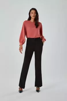 Черные трикотажные брюки с блестками Mizalle, черный