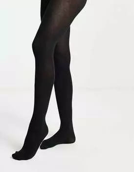 Черные трикотажные колготки ASOS