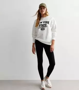 Черные трикотажные леггинсы с высокой талией New Look, черный