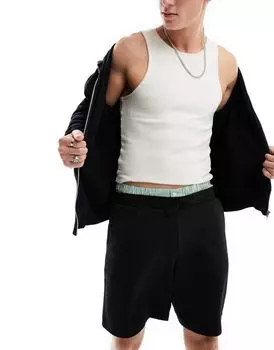 Черные трикотажные шорты New Look